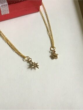 2 PCs Gold Star & Sunburst Layered Pendant Necklaces